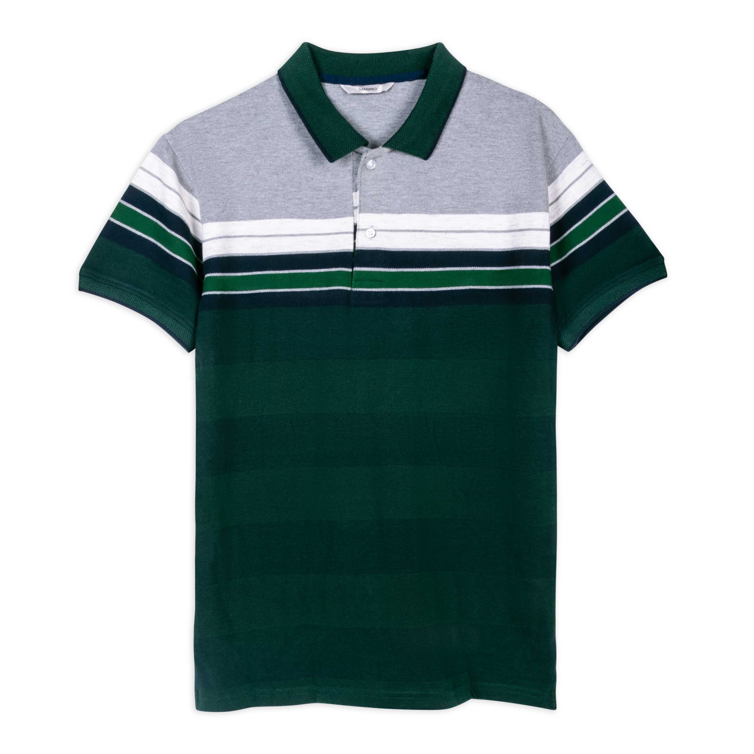 Green Chest Stripe Rugby Polo